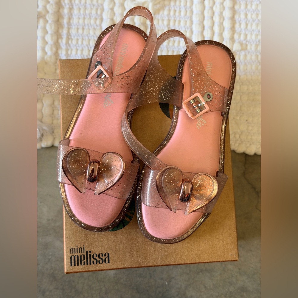 Mini Melissa Pink and Gold Kids Sandals